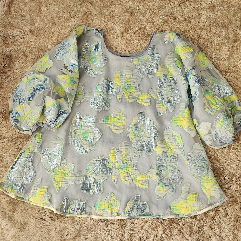 Arianne Elmy Magnolia Floral Good Luck Dress In Sea Combo Women's Size Medium - Picture 4 of 15